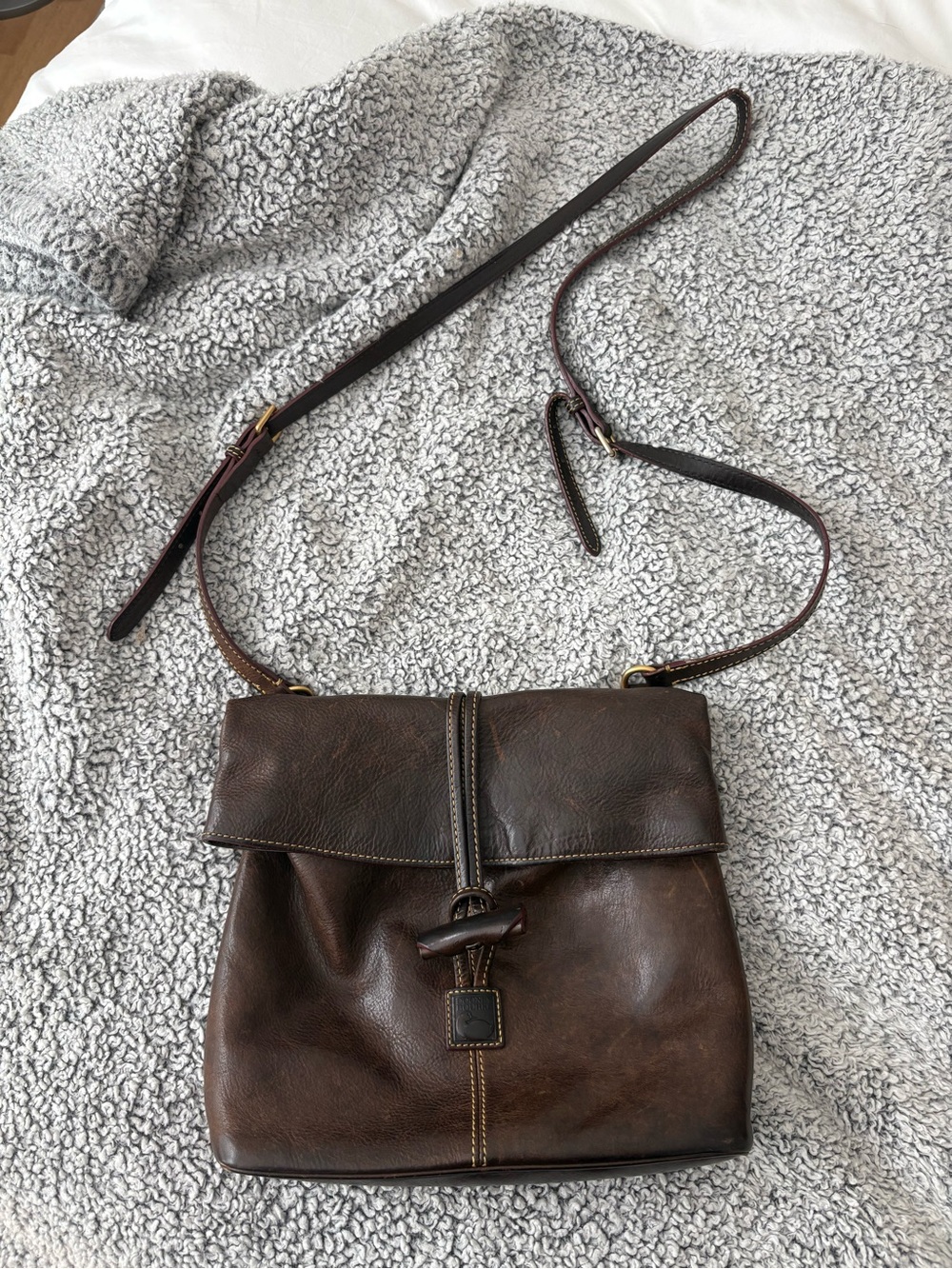 Dooney & Bourke Dark Brown Leather Crossbody Bag